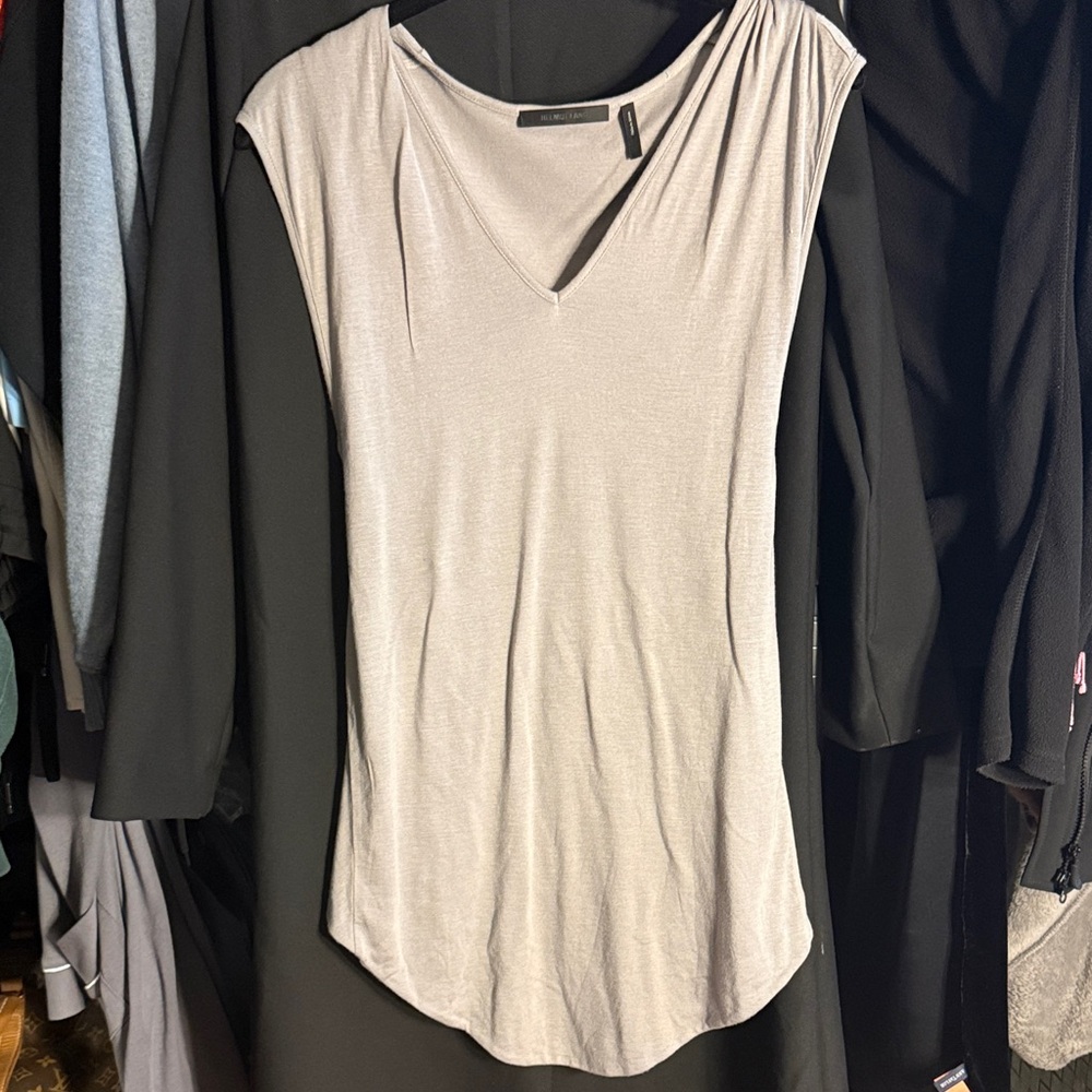 Helmut Lang Women's Light Gray sleeveless tunic